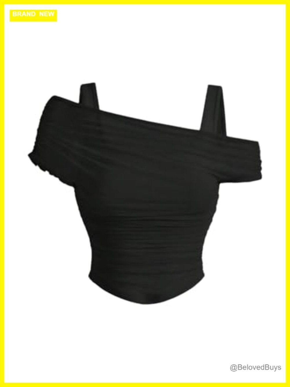 Women's Off Shoulder Mesh Crop Top Short Sleeve Y2K Slim Fit Asymmetrical Neck